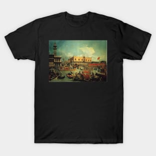 the bucintgoro by the molo on ascension day 1729 - Canaletto T-Shirt